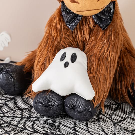 Glitzhome® 19" Halloween Fabric Highland Cow Shelf Sitter
